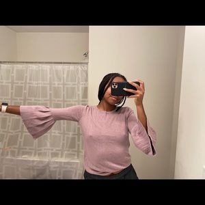 bell sleeve lilac sweater